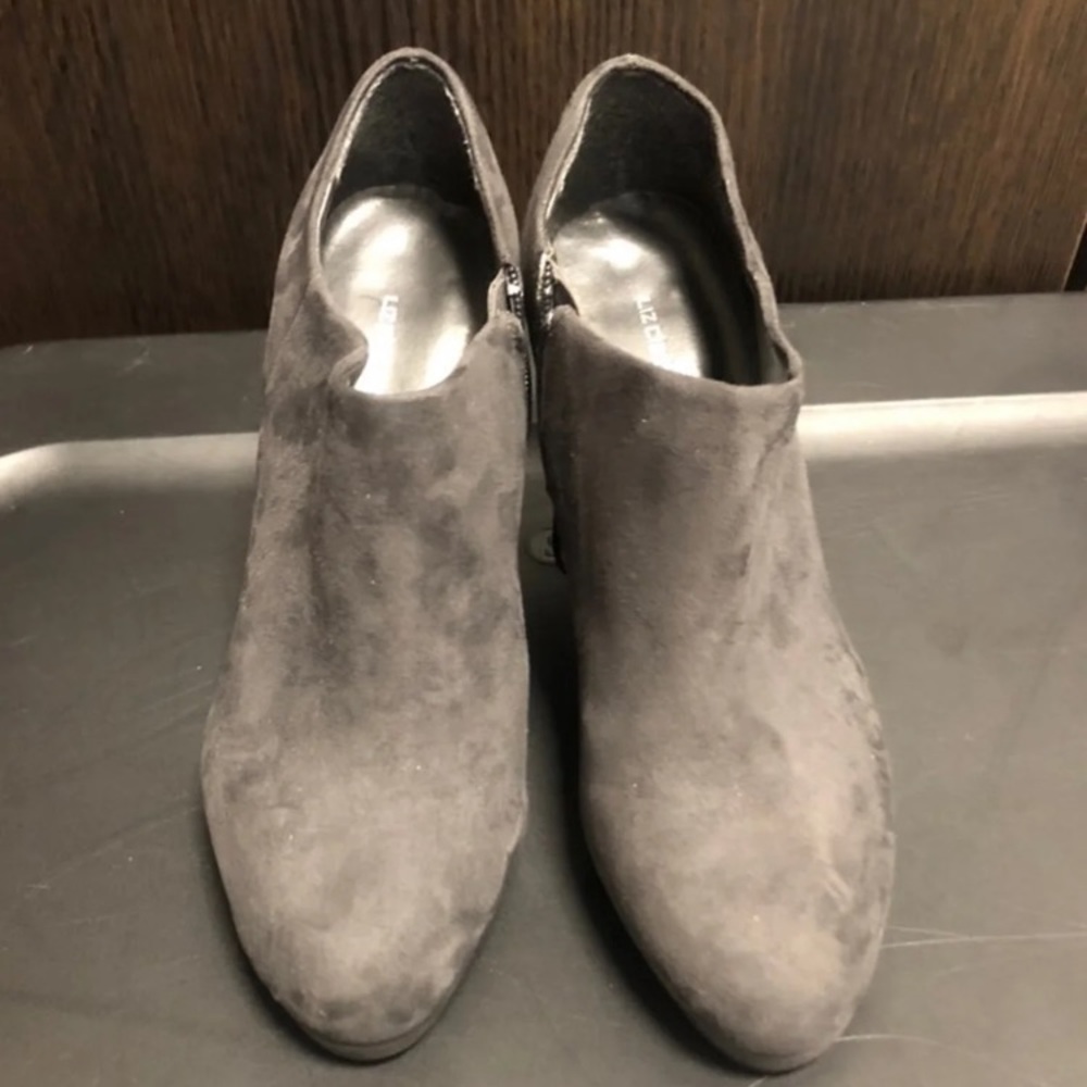 Liz Claiborne Grey Suede Bootie Heels